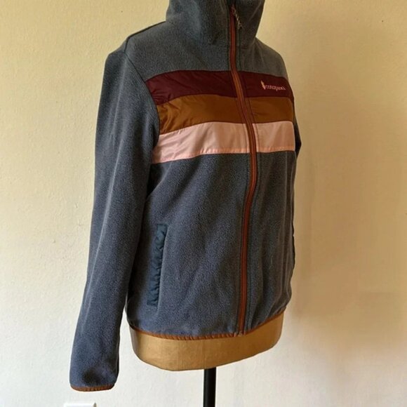 Cotopaxi sz XS Teca fleece jacket front zip blue and earth tone stripes pockets - Picture 6 of 7